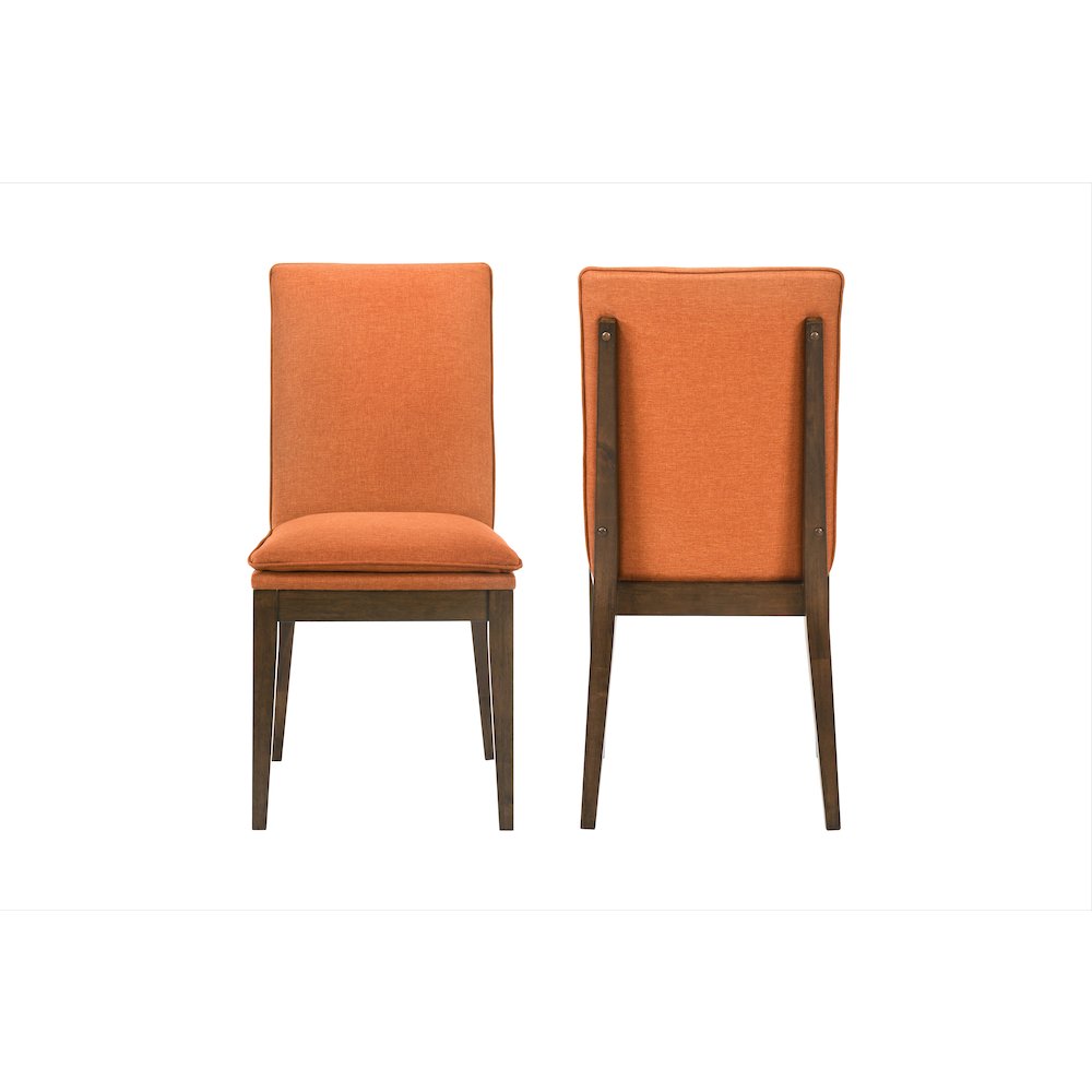 5-Piece Wood Dining Set in Brown and Orange. Picture 2