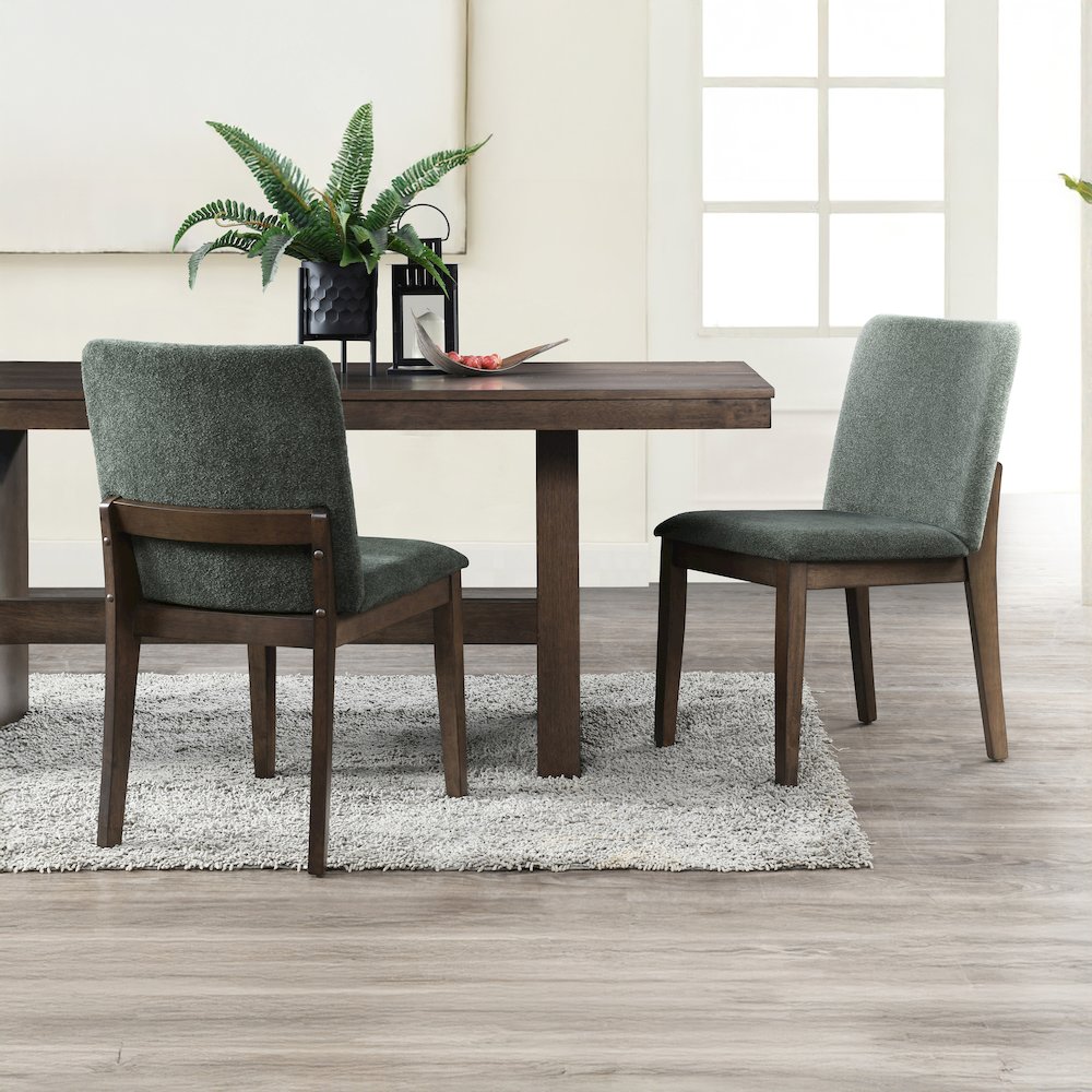 Kody Fabric Upholstered Dining Chair in Green (Set of 2). Picture 10