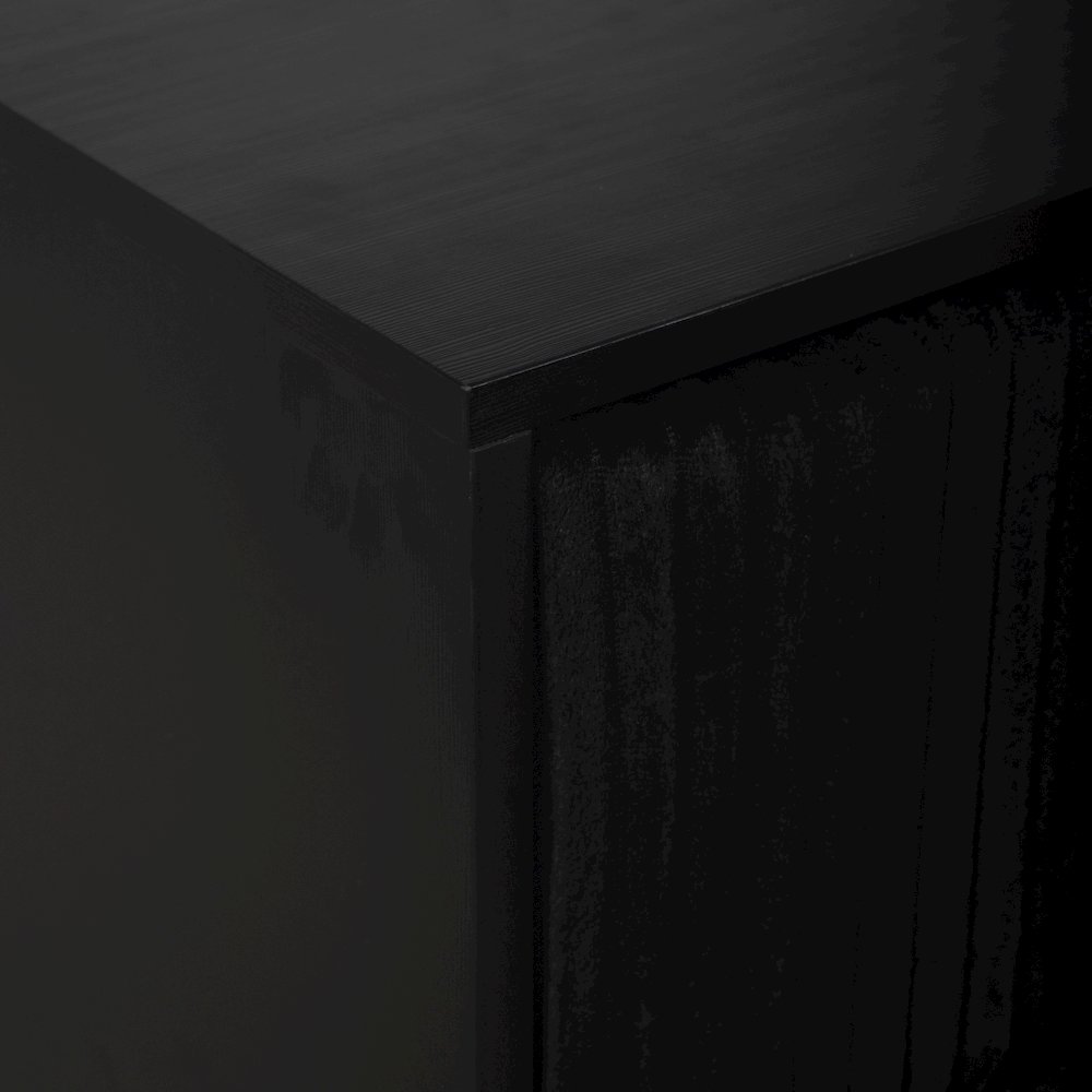 Kailani Wood 6-Drawer Dresser with Mirror, Black. Picture 7