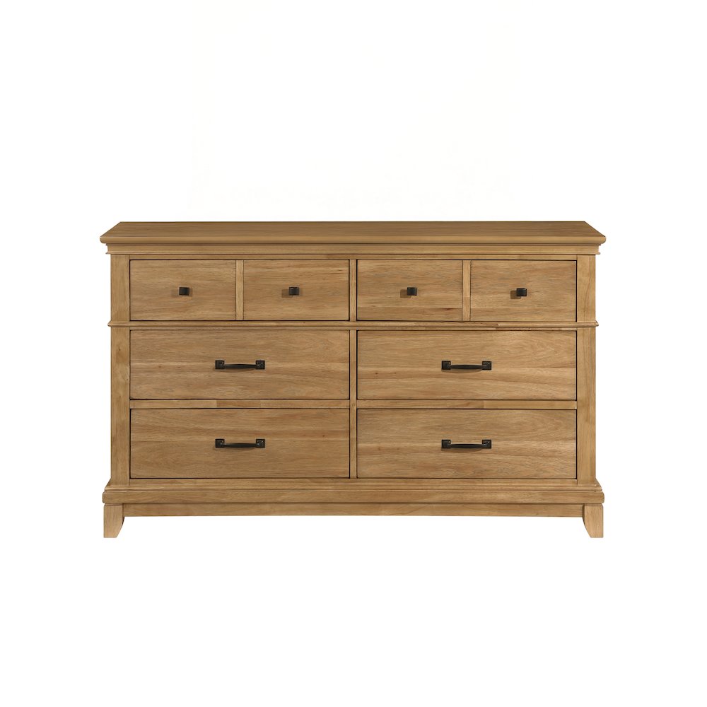 Sunstone Wood 6-Drawer Dresser in Honey. Picture 2