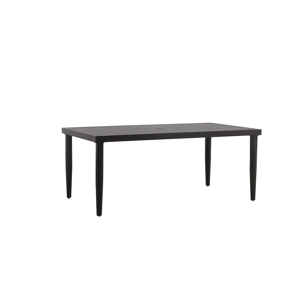 Moana Metal Patio Dining Table in Brown. Picture 1