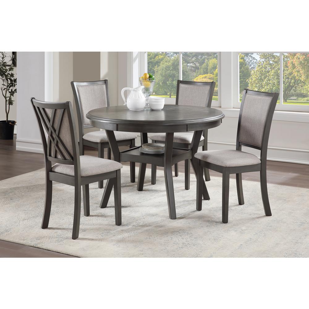 Furniture Amy 5-Piece Contemporary Wood Dining Set in Gray. Picture 11