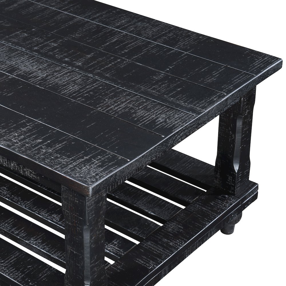 Cade 3-Piece Wood Occasional Table Set in Black. Picture 6
