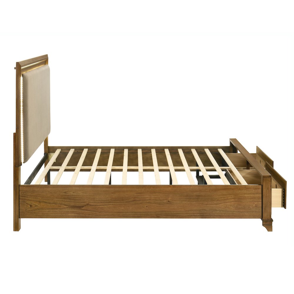 Talcott Wood King Storage Platform Bed in Honey/Brown. Picture 5
