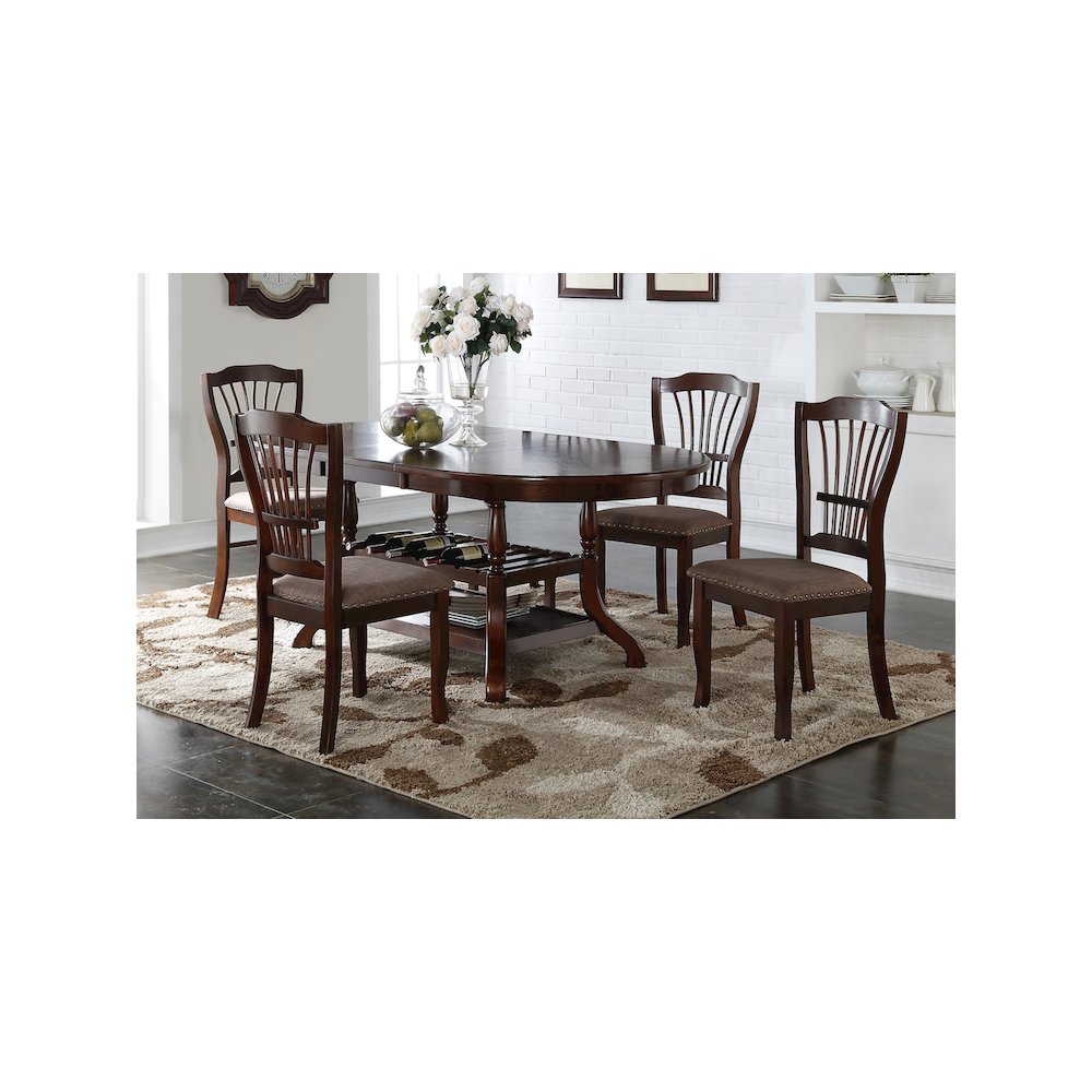 Bixby 5-Piece Wood Dining Room Set, Espresso. Picture 2