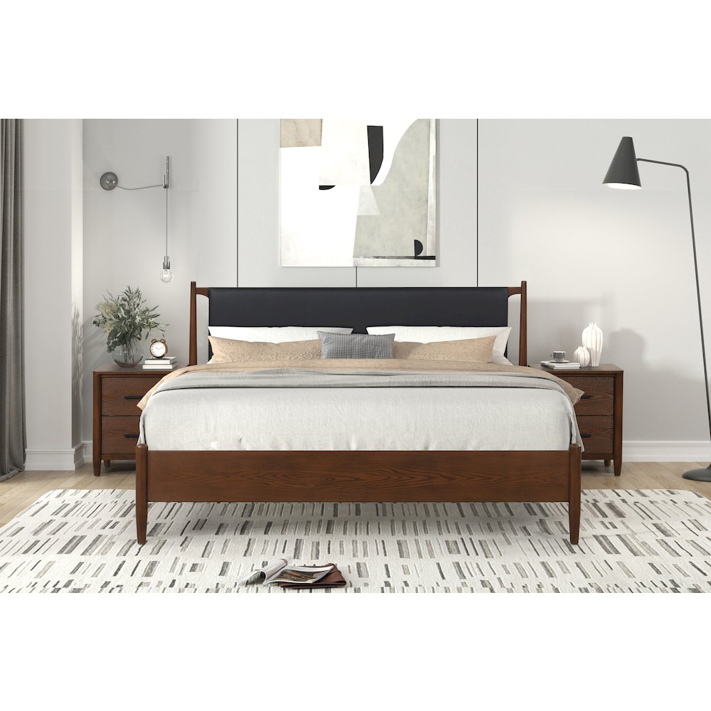 Ian King Wood Platform Bed, Cherry. Picture 7