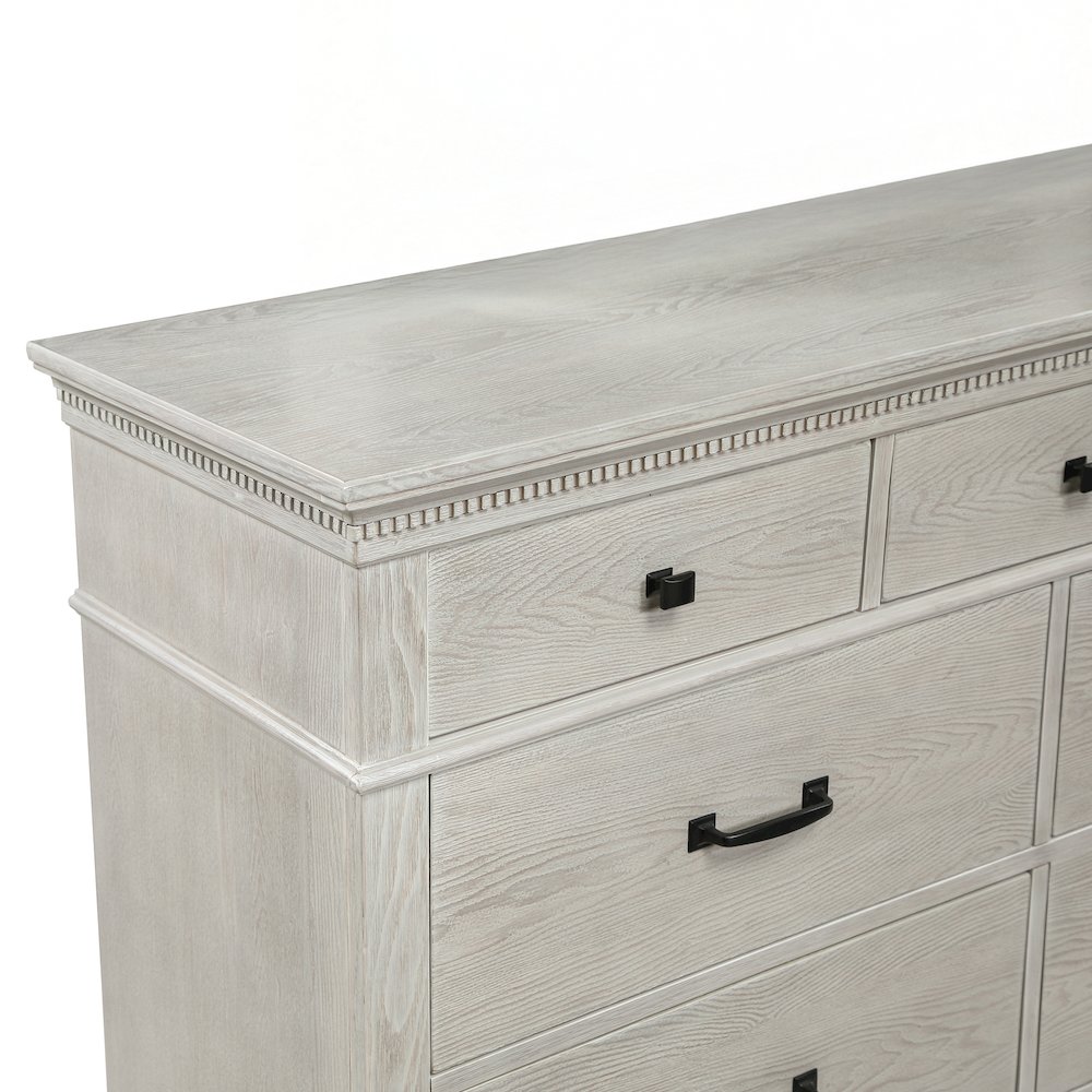 Silver Sands Wood 7-Drawer Dresser in Gray. Picture 6