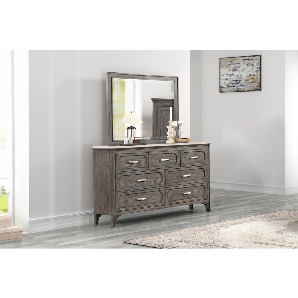Lisbon Marble Top Dresser-Gray. Picture 1