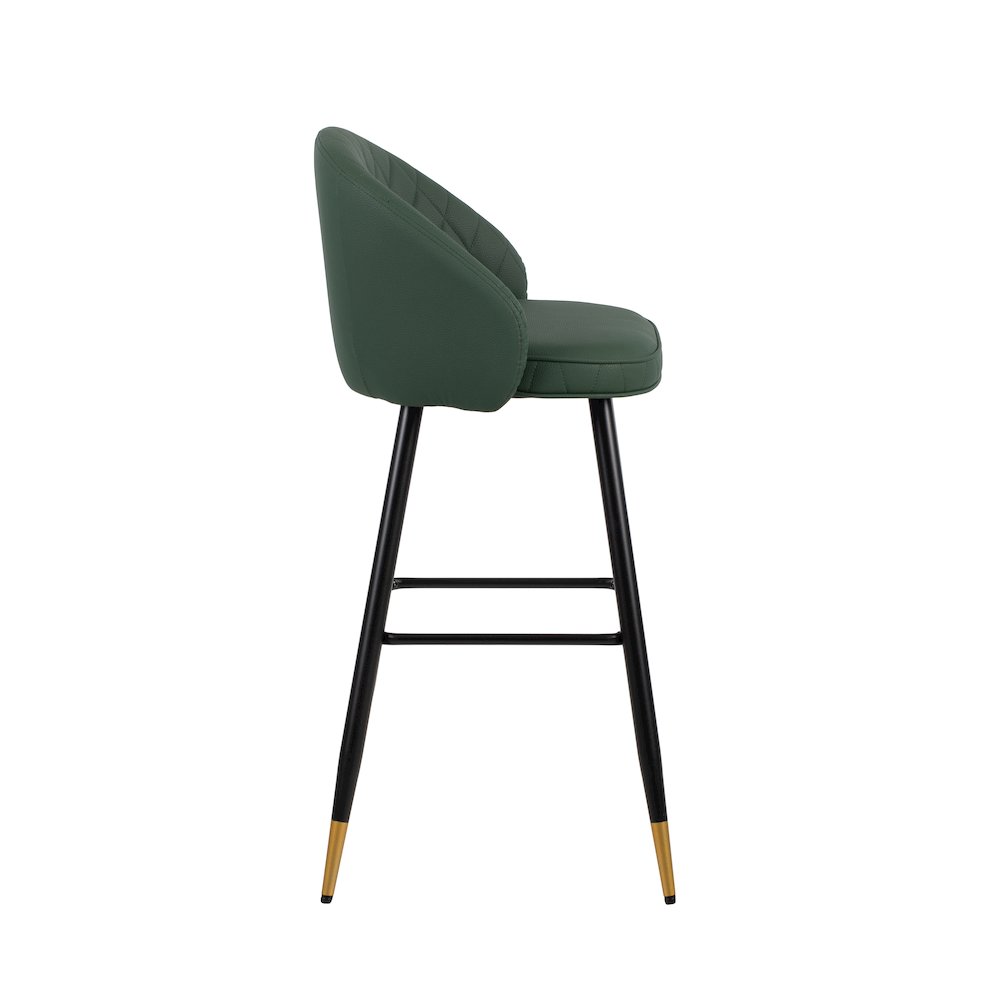 New Classic Furniture Oliver Vegan Leather Bar Chair in Green (Set of 4). Picture 4