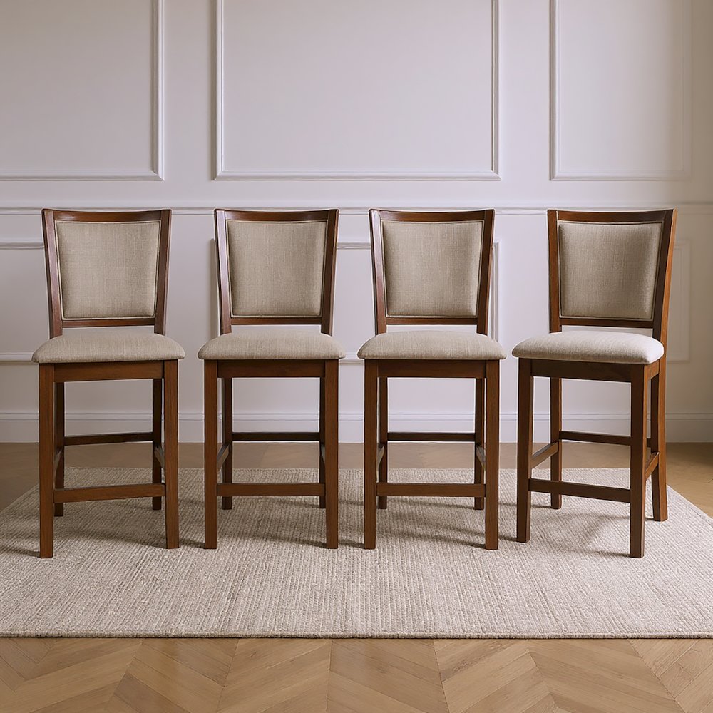 Amy Wood Counter Chair in Cherry (Set of 4). Picture 2
