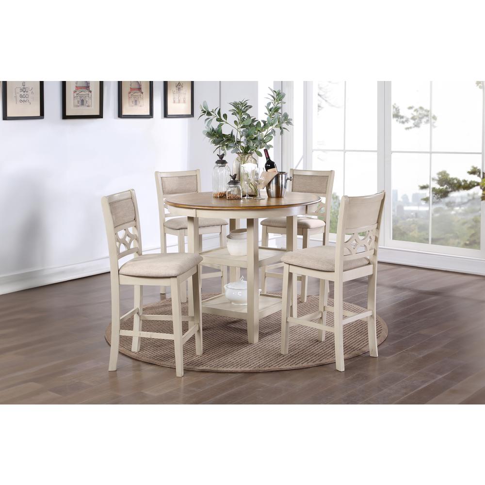 Furniture Mitchell 5-Piece Solid Wood Counter Set in Brown. Picture 11