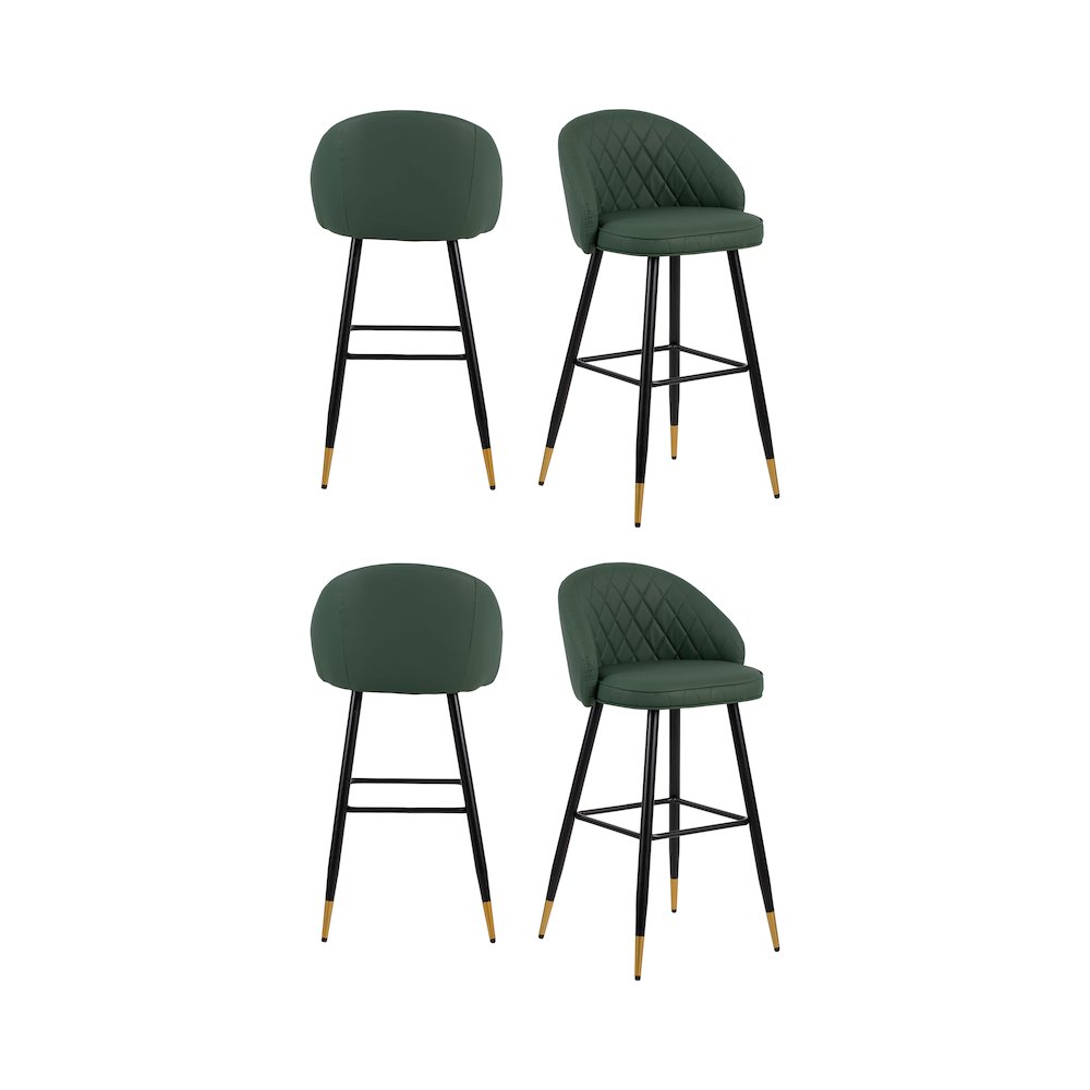 New Classic Furniture Oliver Vegan Leather Bar Chair in Green (Set of 4). Picture 1