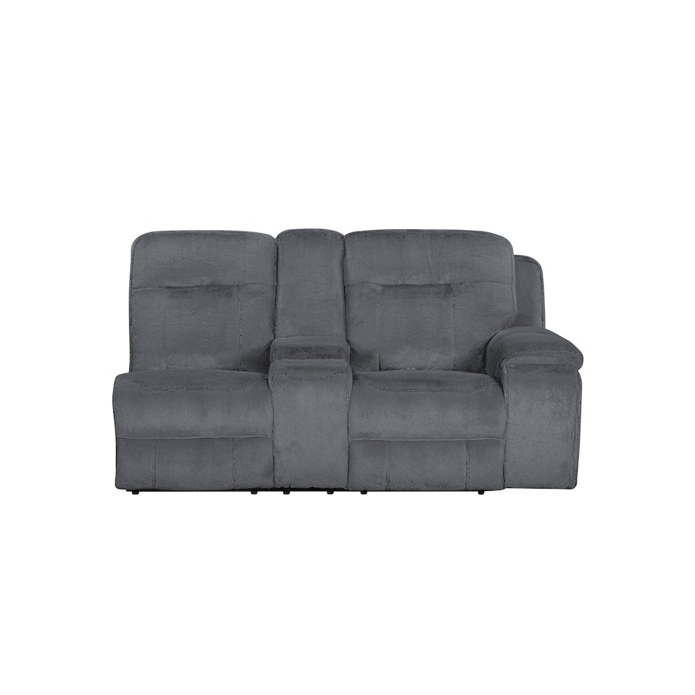 Teddy 3-Piece Fabric Power Sectional in Gray. Picture 13