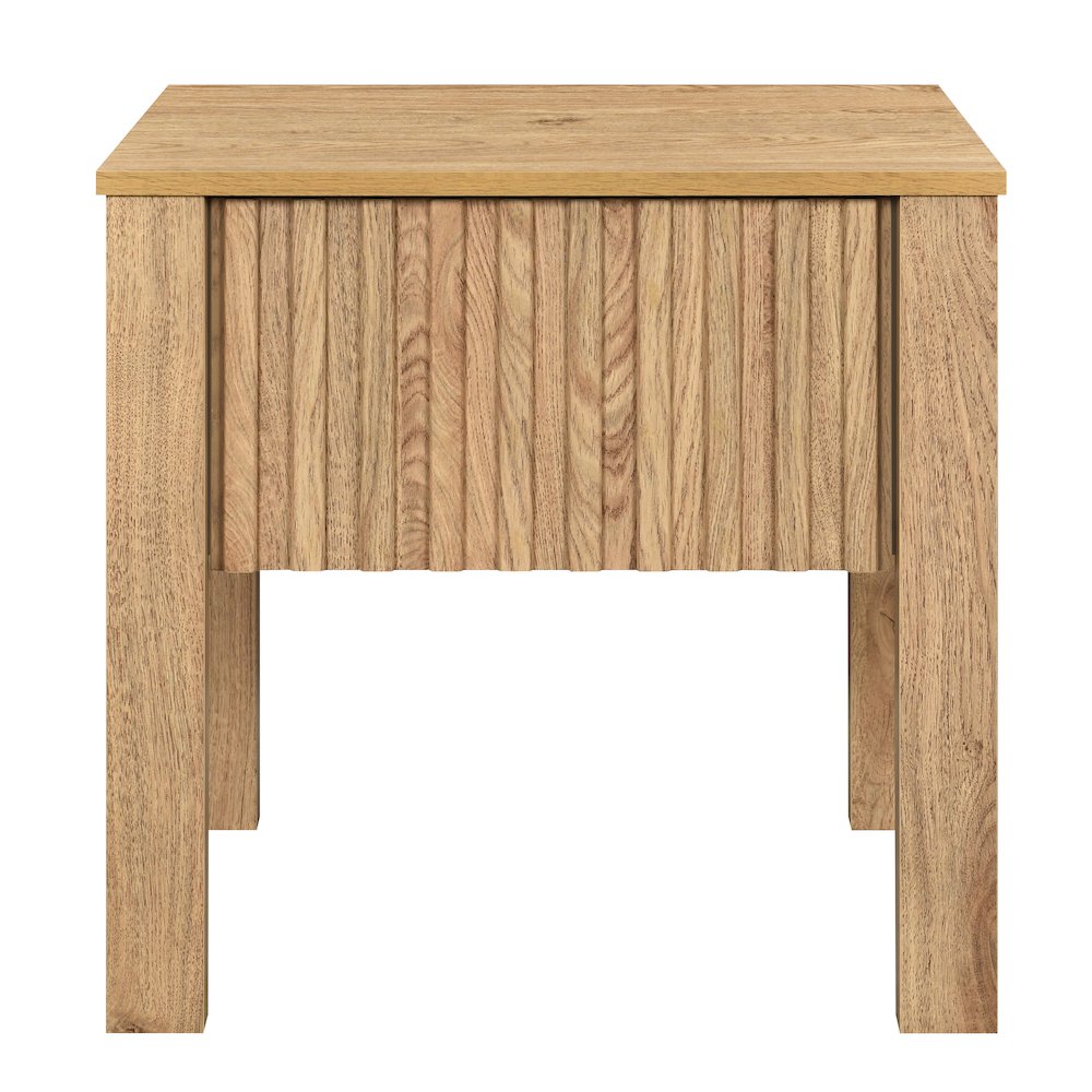 New Classic Furniture Thayer Wood 1-Drawer End Table in Natural/Beige (Set of 2). Picture 3