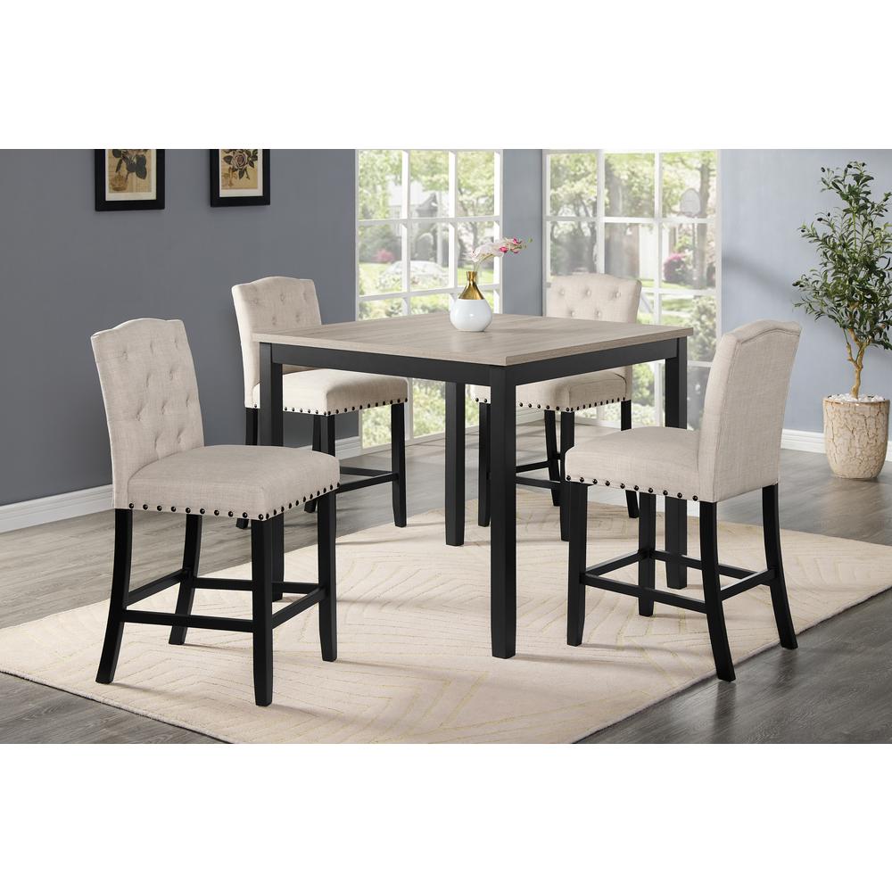 Daphne 5 Pc Natural 42" Counter Set W/Natural Chairs. Picture 8