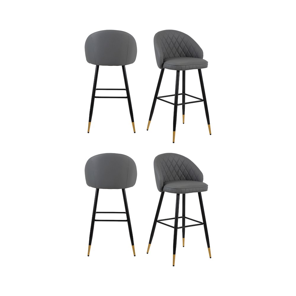 New Classic Furniture Oliver Vegan Leather Bar Chair in Gray (Set of 4). Picture 1