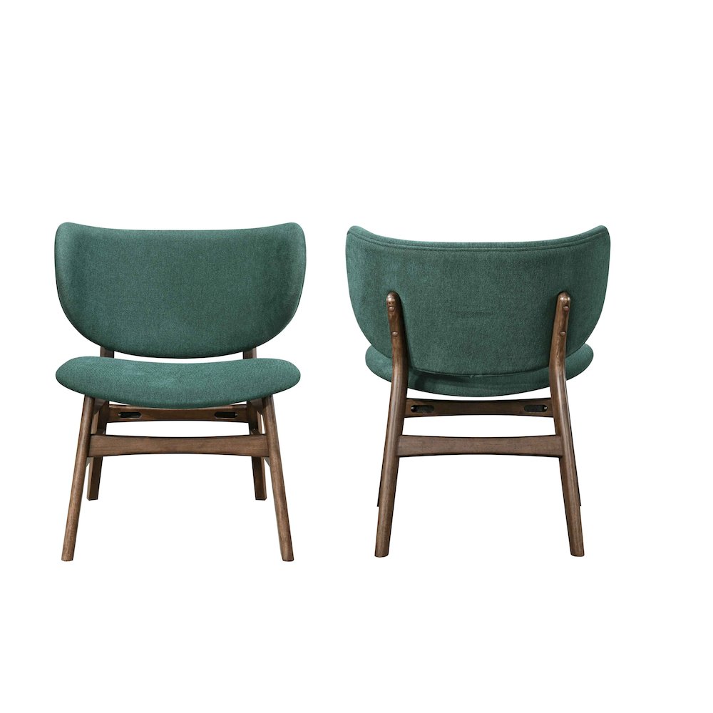 Adler 2-Piece Wood & Fabric Lounge Chair in Green. Picture 1