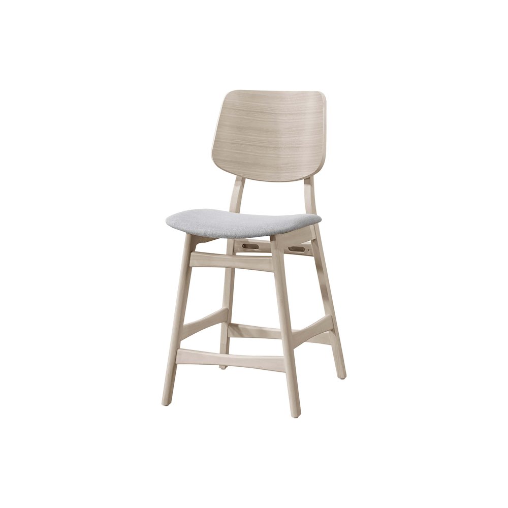 Oscar Wood Counter Dining Chairs in White Ash (Set of 2). Picture 3