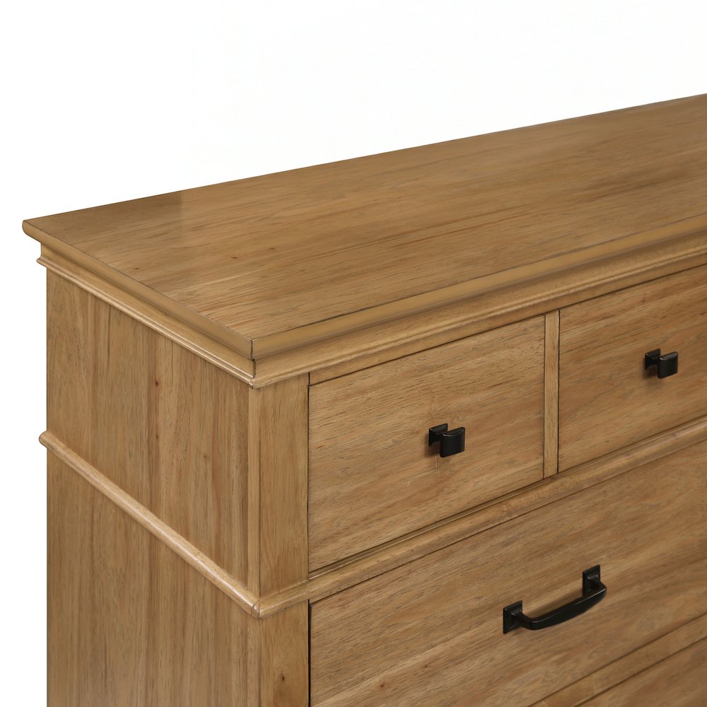 Sunstone Wood 6-Drawer Dresser in Honey. Picture 7