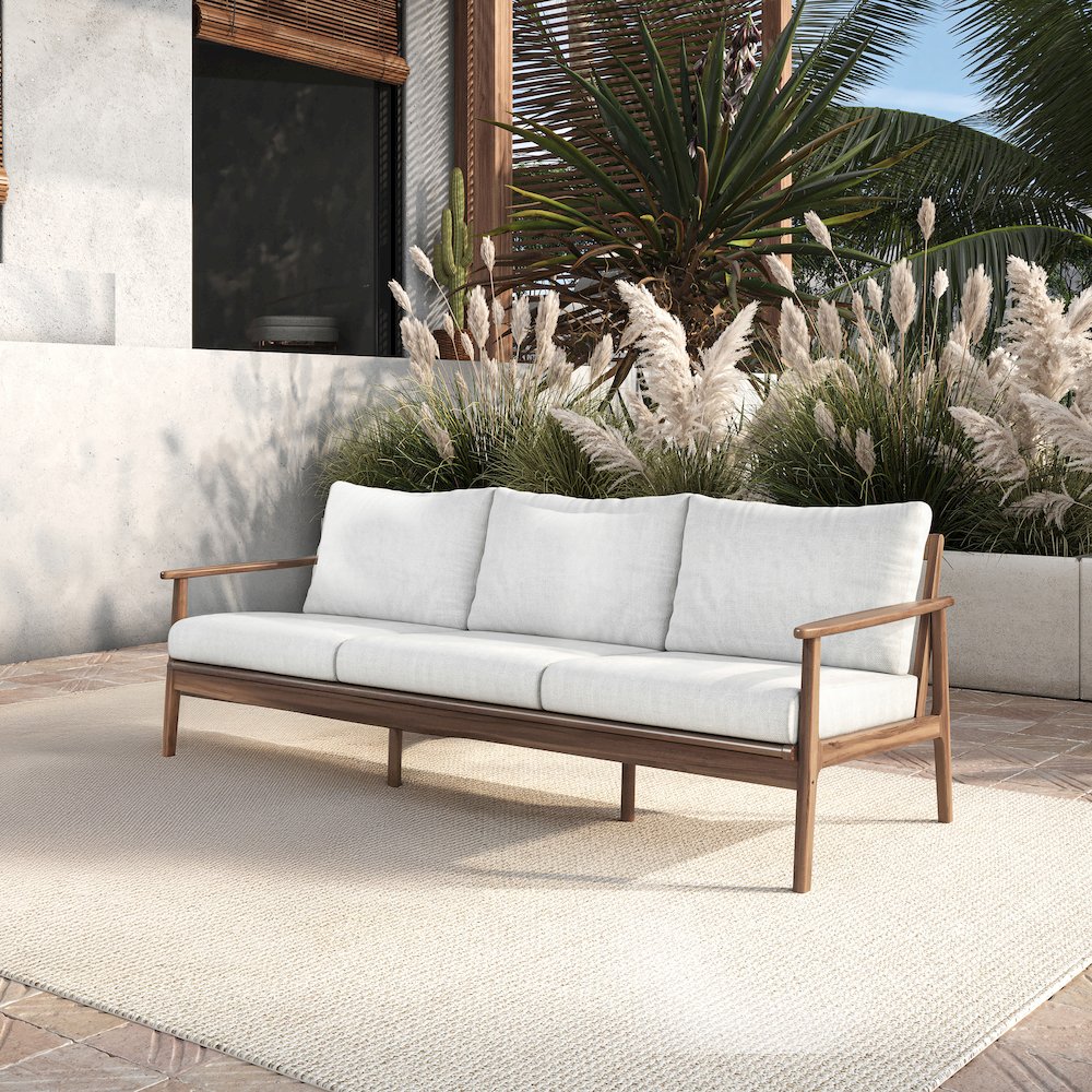 Ashton Wood/Fabric Patio Sofa in Natural. Picture 7