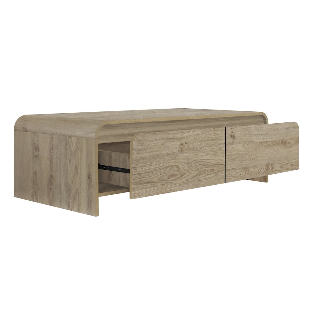 Mara 47.25 in. Natural Rectangular Wood Coffee Table. Picture 4