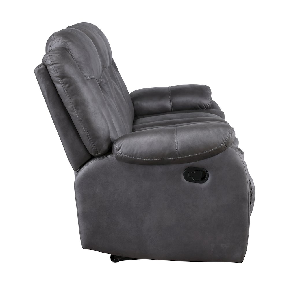 Morello Fabric Sofa with Dual Recliners, Gray. Picture 4