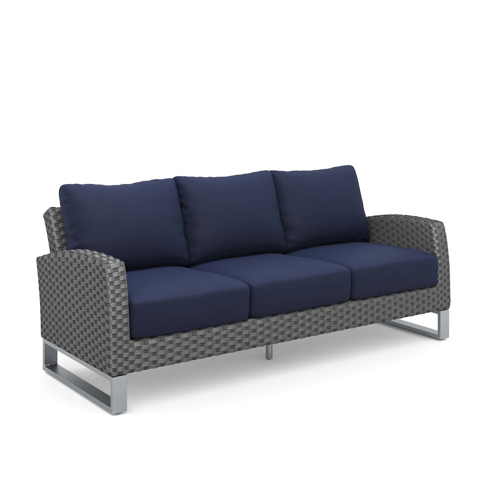 Fiji 2 Pc Sofa And Slat Top Coffee Table Set-Blue. Picture 2