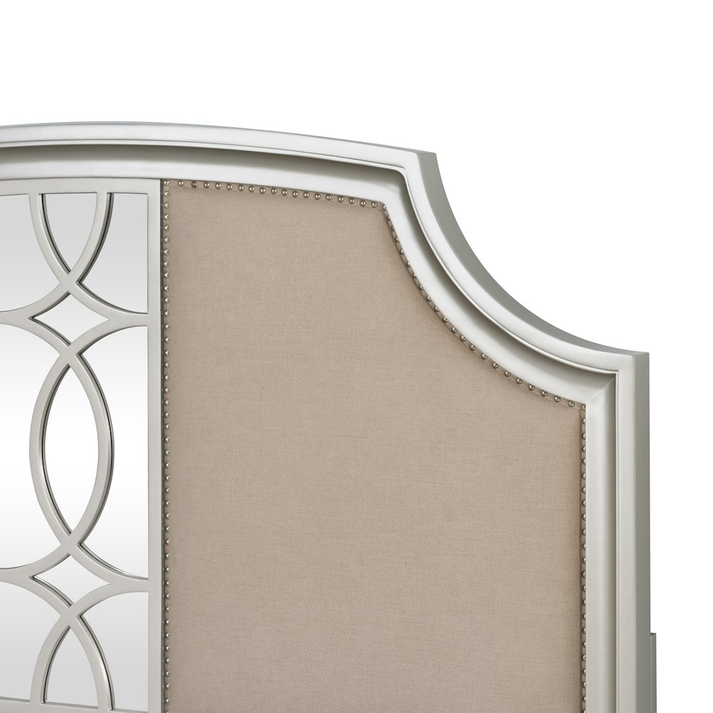 Reflections Wood Upholstered King Bed, Silver. Picture 5