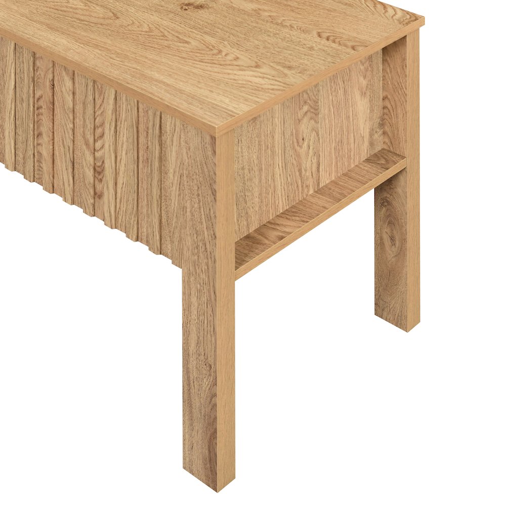 New Classic Furniture Thayer Wood 1-Drawer End Table in Natural/Beige (Set of 2). Picture 8