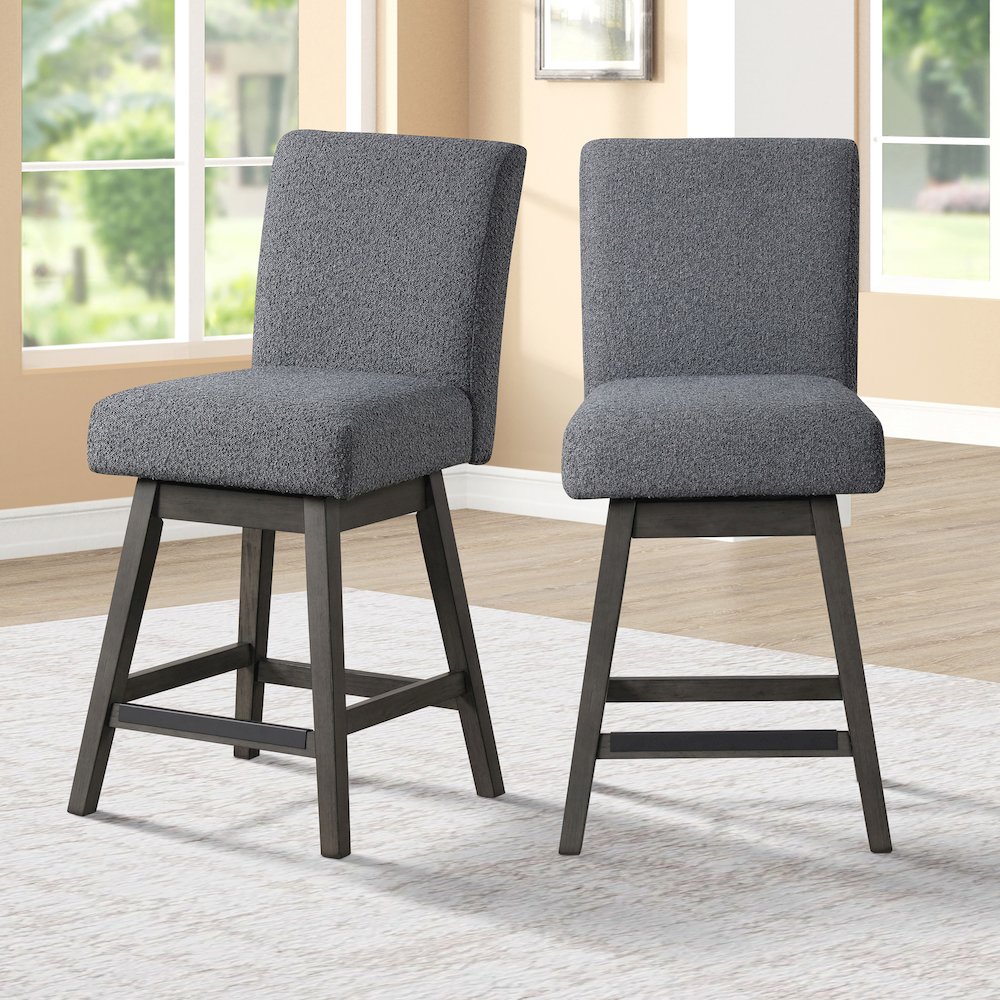 High Line Swivel Counter Chair (Set of 2), Gray. Picture 2