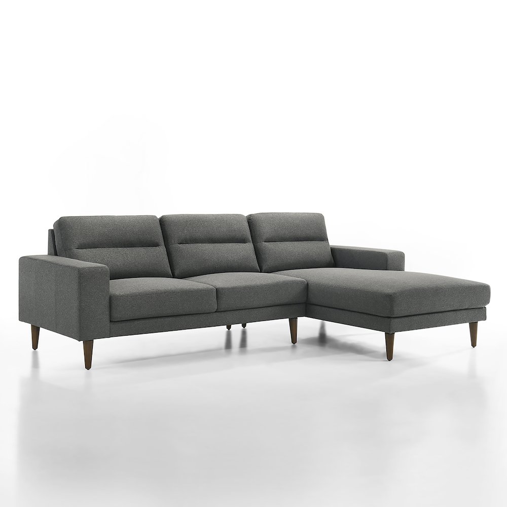 Vale 2-piece Polyester Fabric Chaise Sectional, Gray. Picture 1