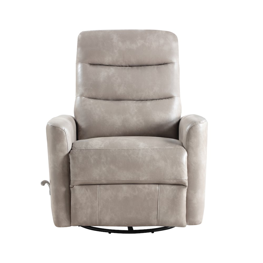 Takami Faux Leather Swivel Recliner, Gray. Picture 2