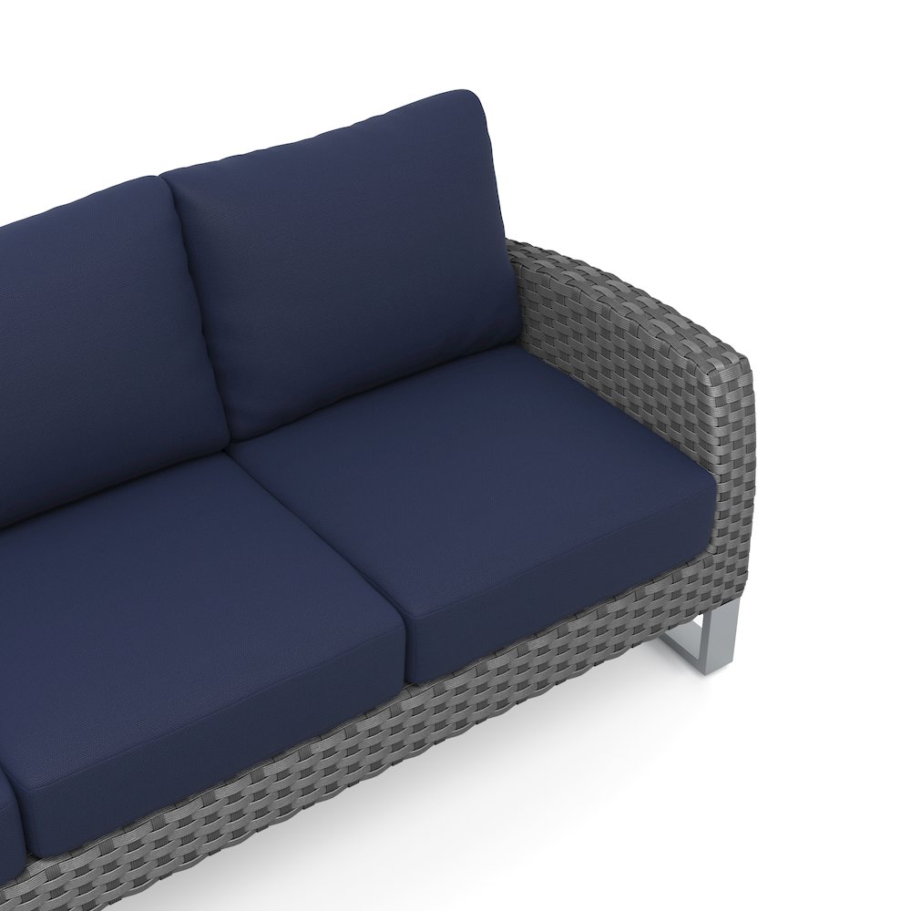 Fiji 2 Pc Sofa And Slat Top Coffee Table Set-Blue. Picture 4