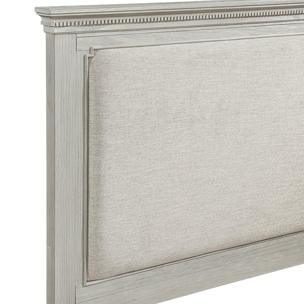 Silver Sands Upholstered King Panel Bed in Gray. Picture 4