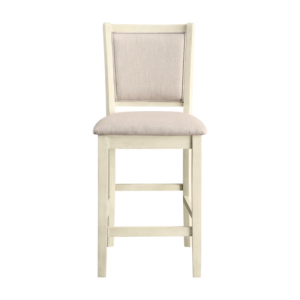 Amy 5-Piece Wood Round Counter Set with 4 Chairs in Bisque Beige. Picture 8