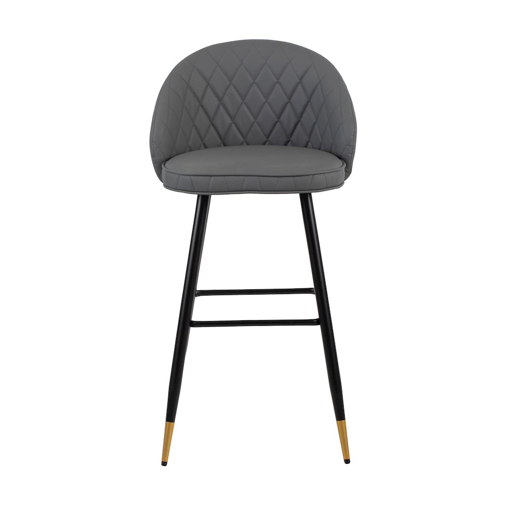 Oliver Vegan Leather Bar Chair in Gray (Set of 2). Picture 3