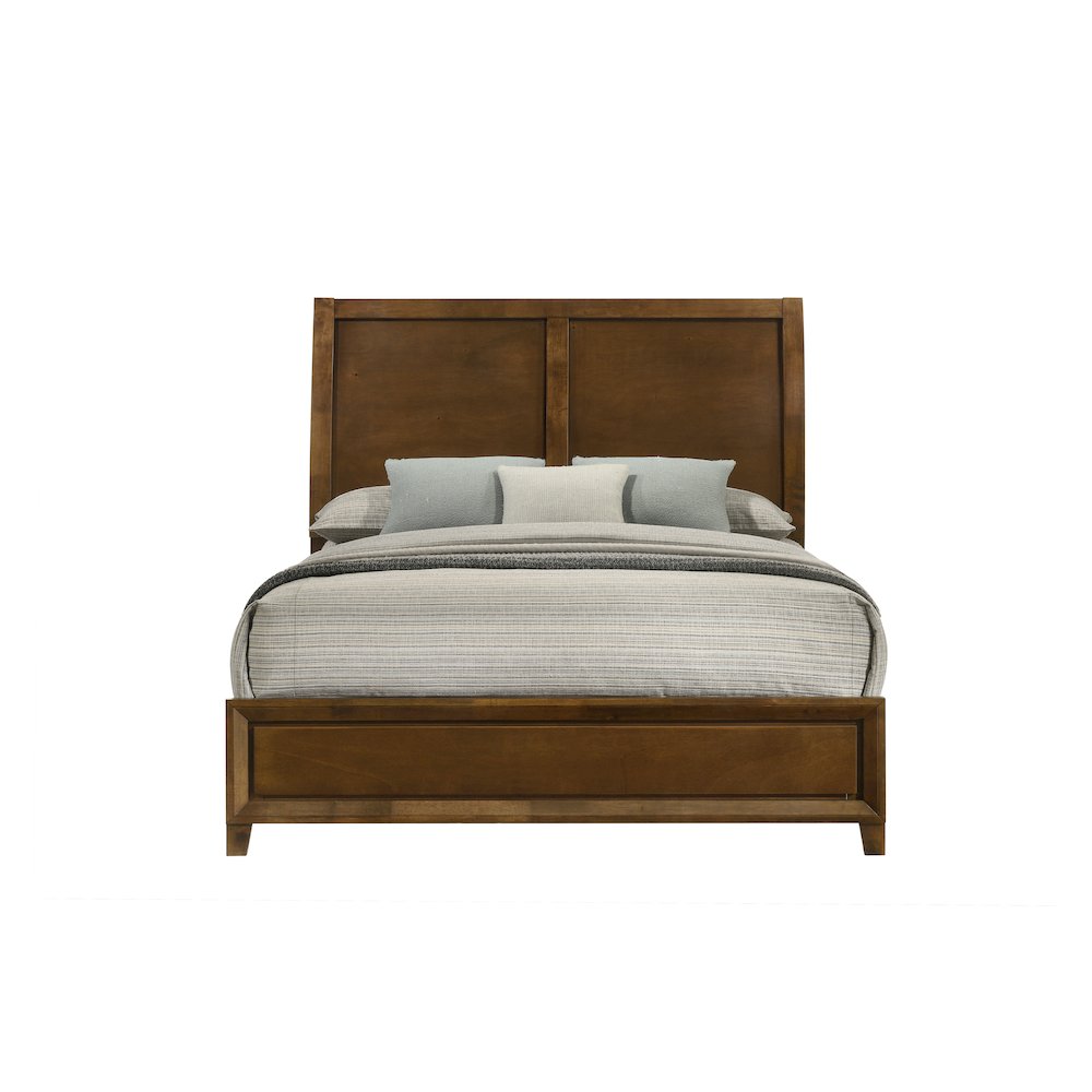 Ballard Wood Queen Panel Bed in Walnut Brown. Picture 2