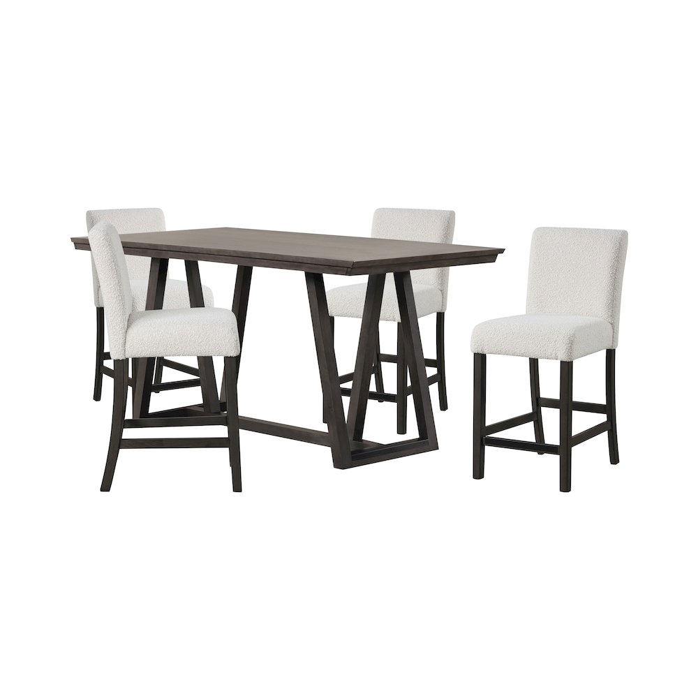 High Line 5-Pc Wood Rectangular Counter Table Set,White. Picture 1