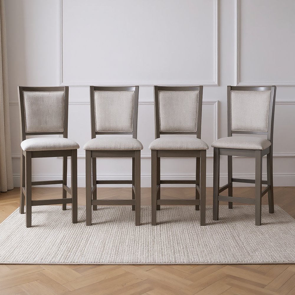 Amy Wood Counter Chair in Gray (Set of 4). Picture 2