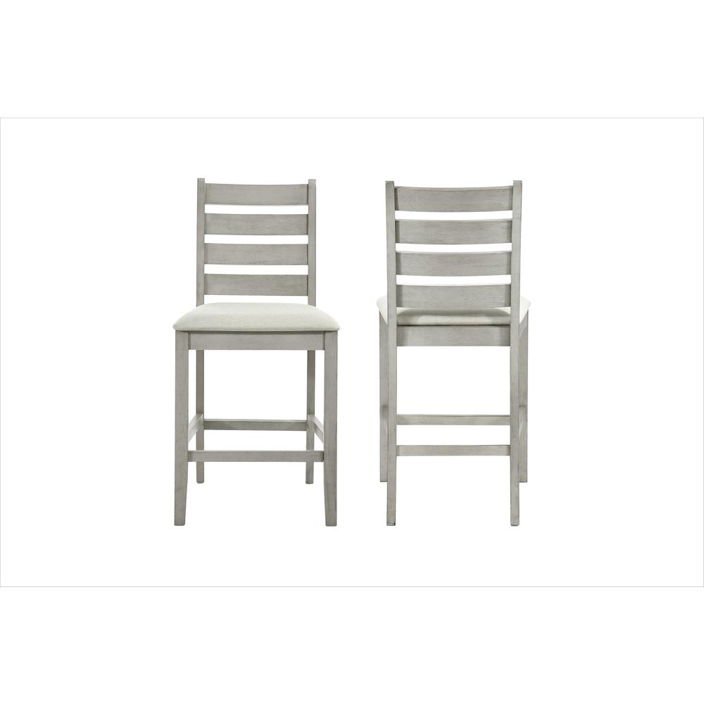 Furniture Pascal Wood Counter Chair in Driftwood (Set of 2). Picture 1