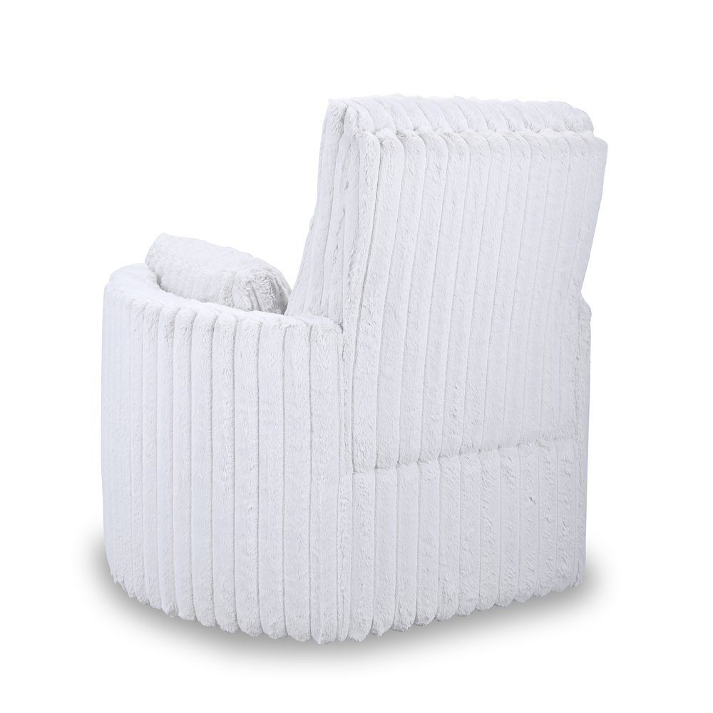 Embrace Fabric Swivel Accent Chair, White. Picture 4