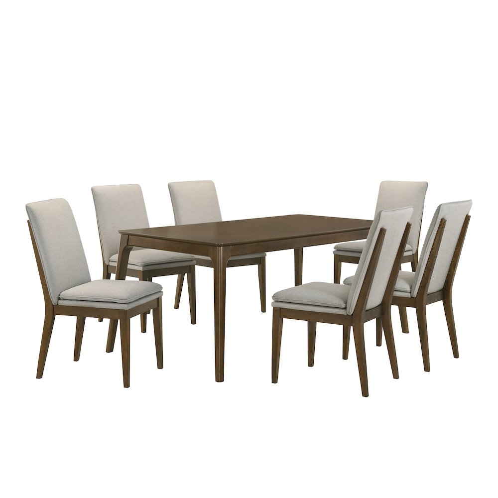 Maggie 7-Piece Wood Dining Table Set, Natural. Picture 1