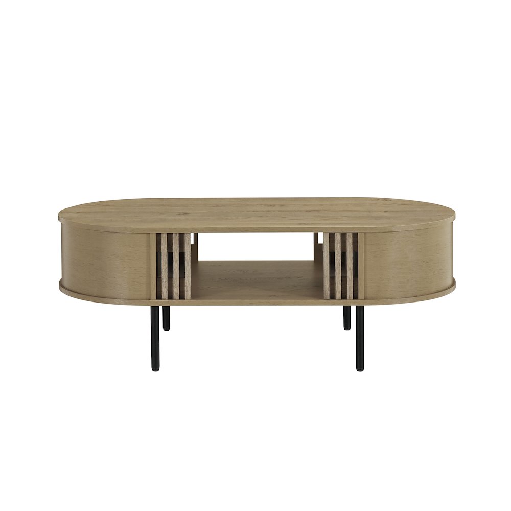 Brax 47.25 in. Natural Oval Wood Coffee Table. Picture 2
