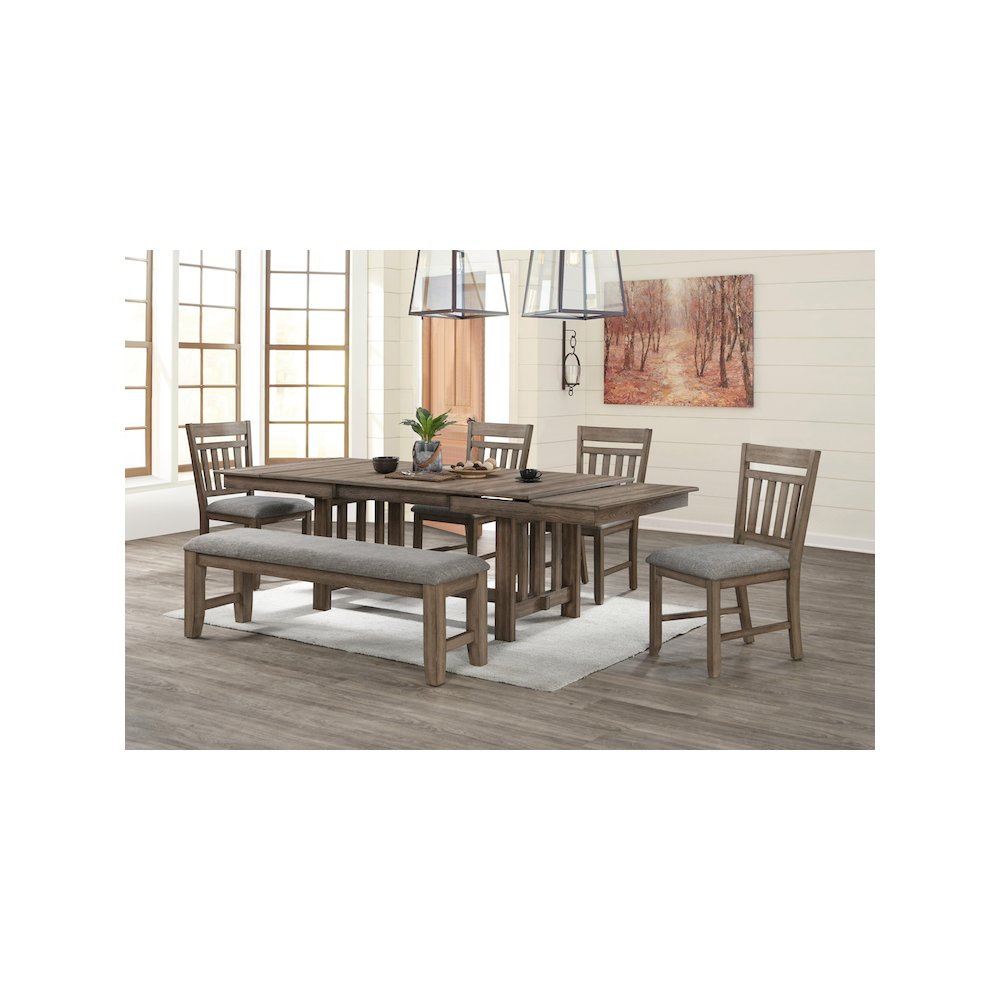 Harrisburg 6-Piece Wood Dining Set, Walnut. Picture 13