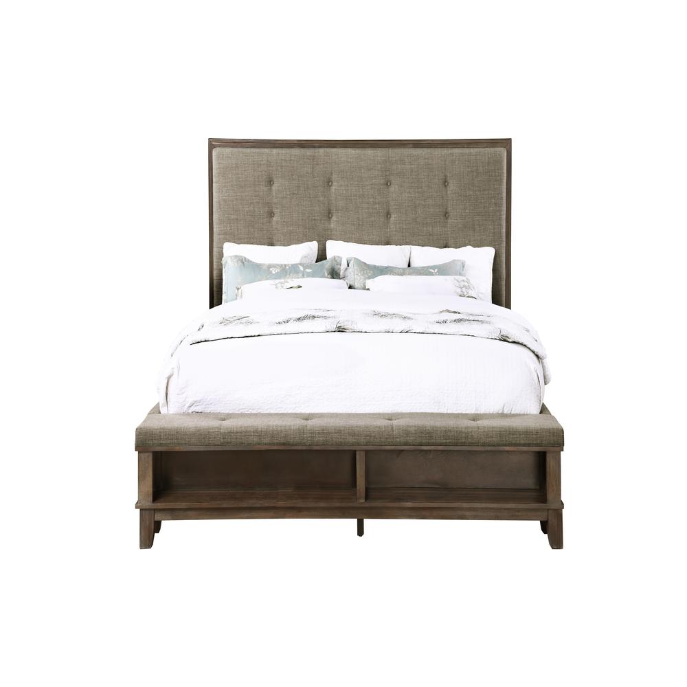 Cagney 4-Piece Queen Wood Bedroom Set with Chest in Brown. Picture 3