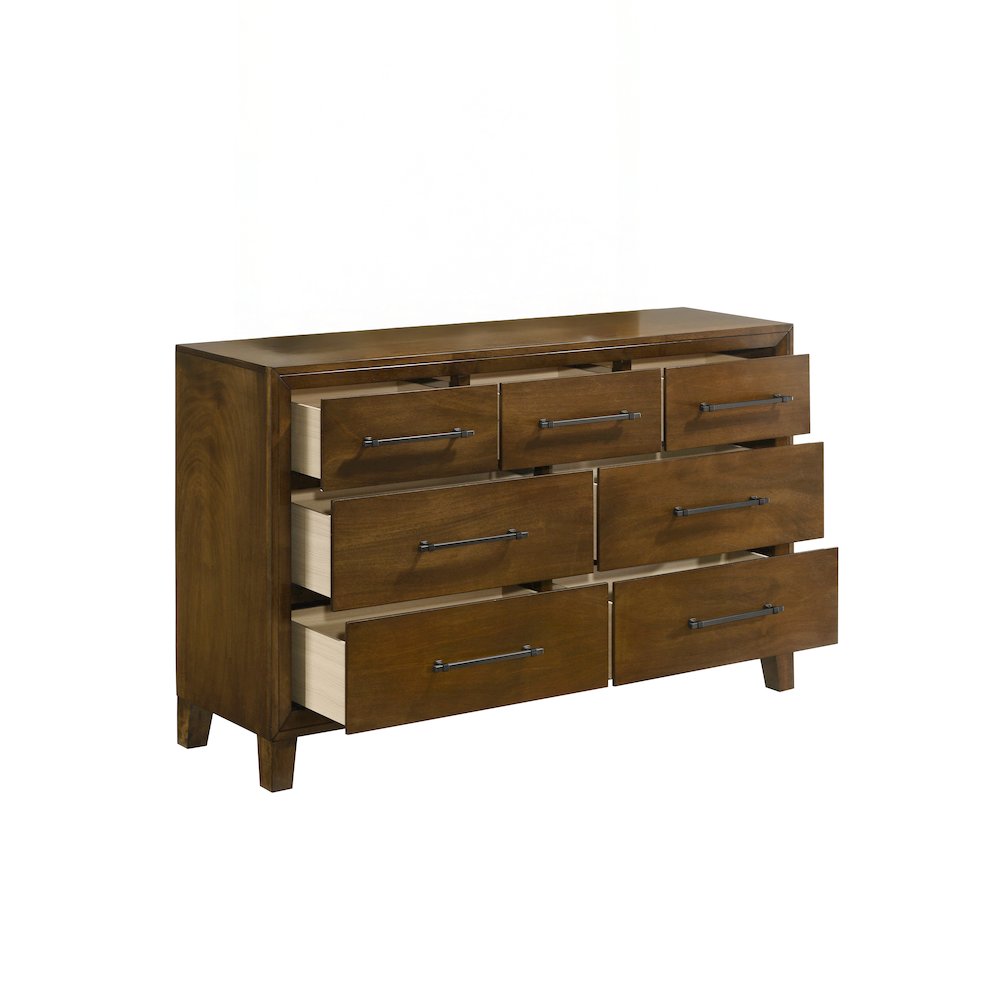 Ballard Wood 7-Drawer Dresser in Walnut Brown. Picture 3