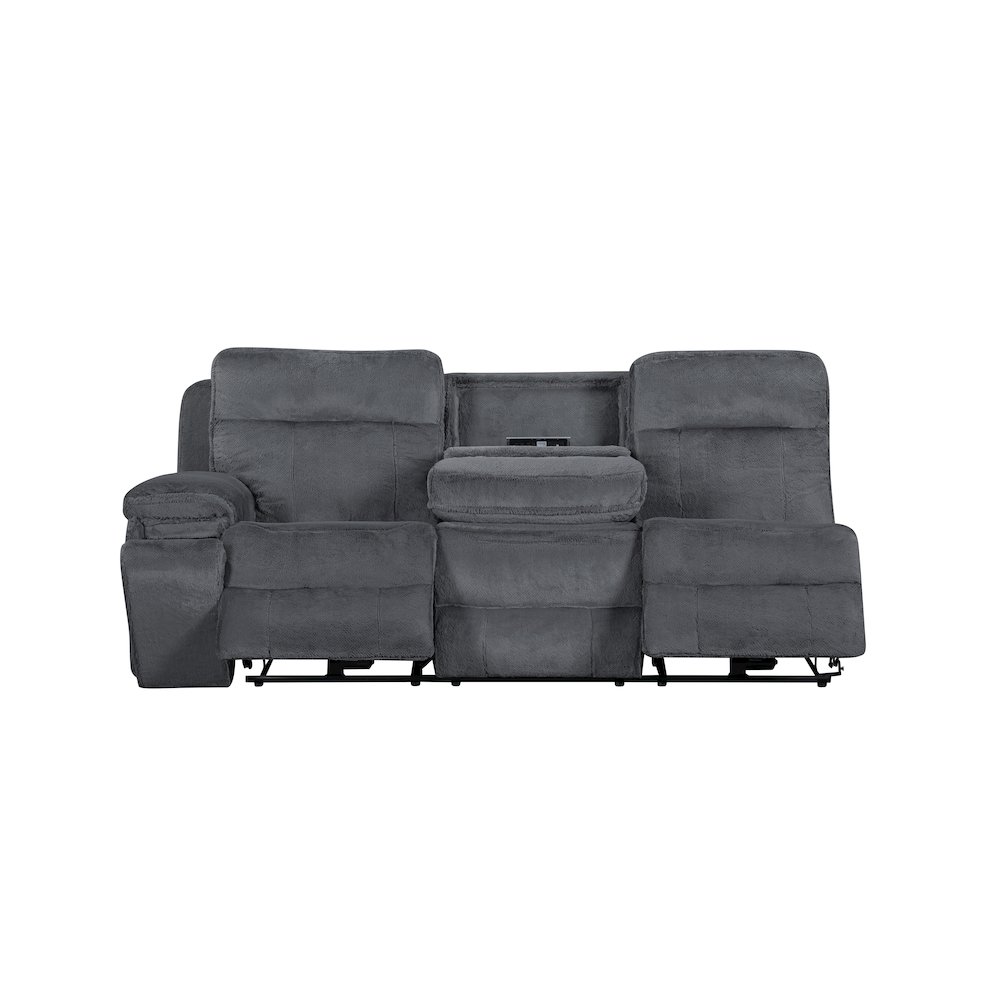 Teddy 3-Piece Fabric Power Sectional in Gray. Picture 7