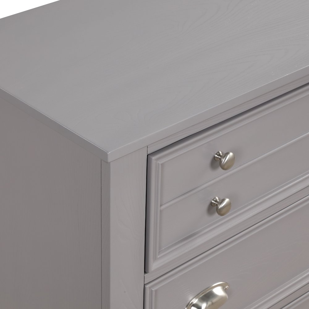Jamestown Wood 5-Drawer Chest, Gray. Picture 7