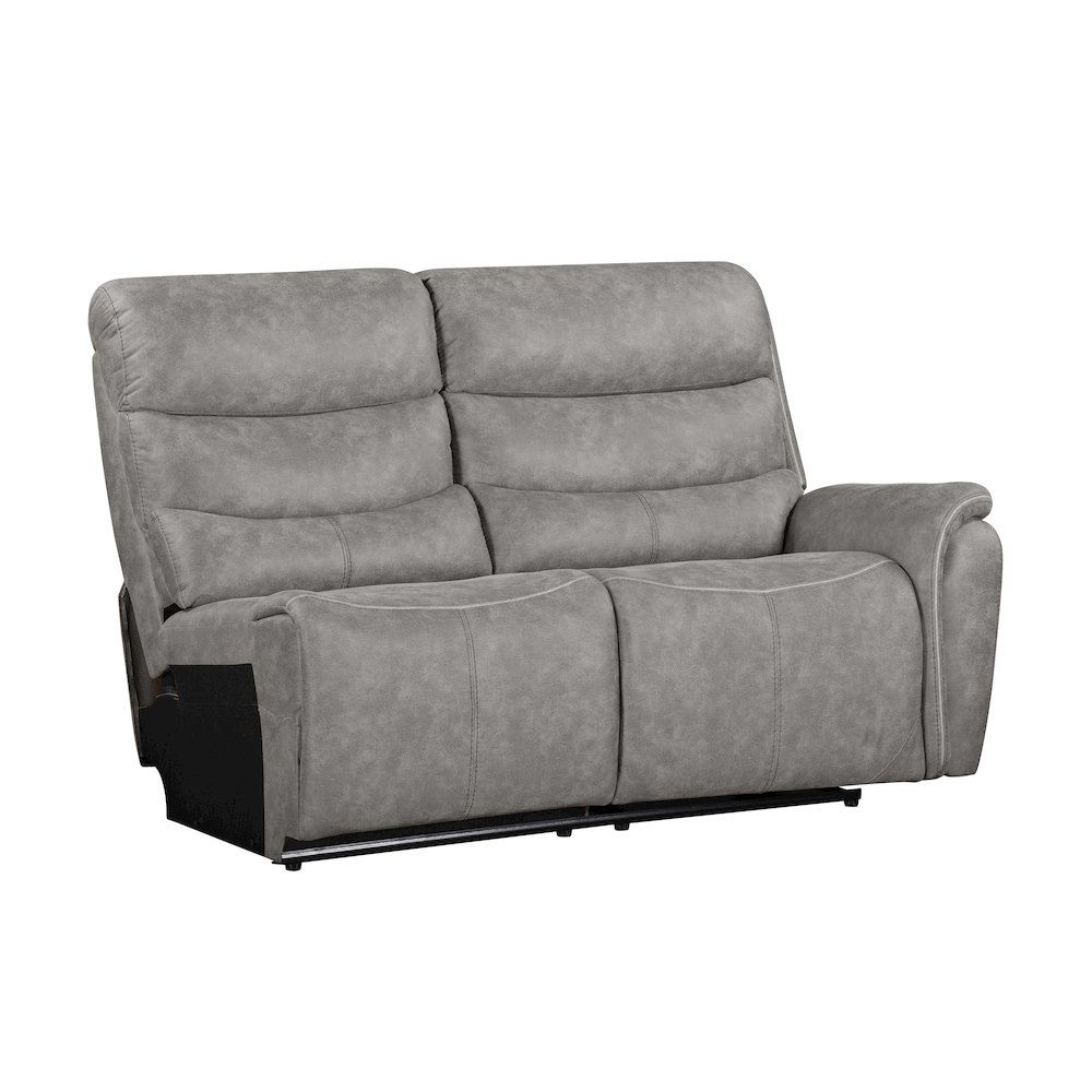 Kamari 3-Piece Polyester Fabric Manual Sectional Set, Gray. Picture 1
