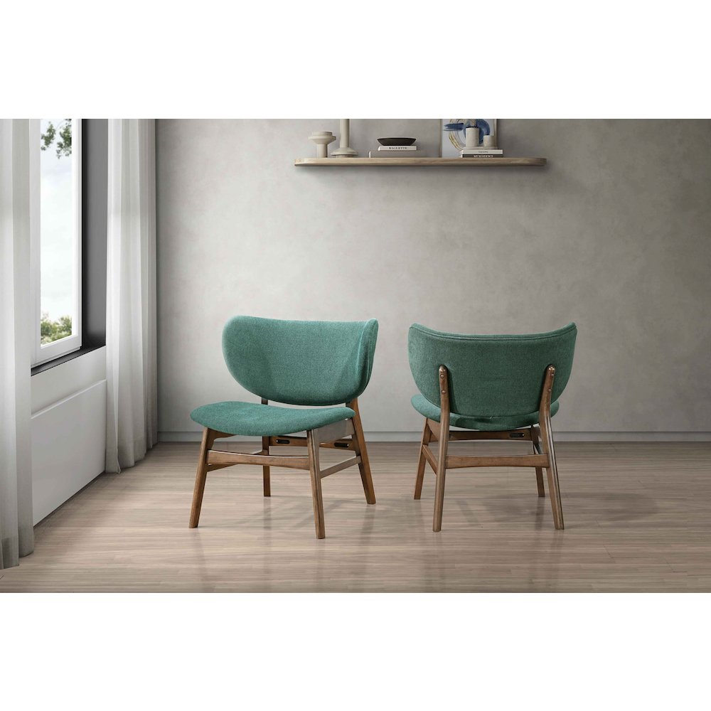 Adler 2-Piece Wood & Fabric Lounge Chair in Green. Picture 8